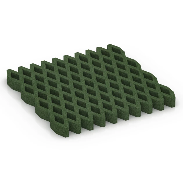 Bezpečnostná trávniková mreža von WARCO im Farbdesign Trávovo zelená mit den Abmessungen 100 × 100 × 8 cm. Produktfoto von Artikel 7014 in der Aufsicht von schräg vorne.