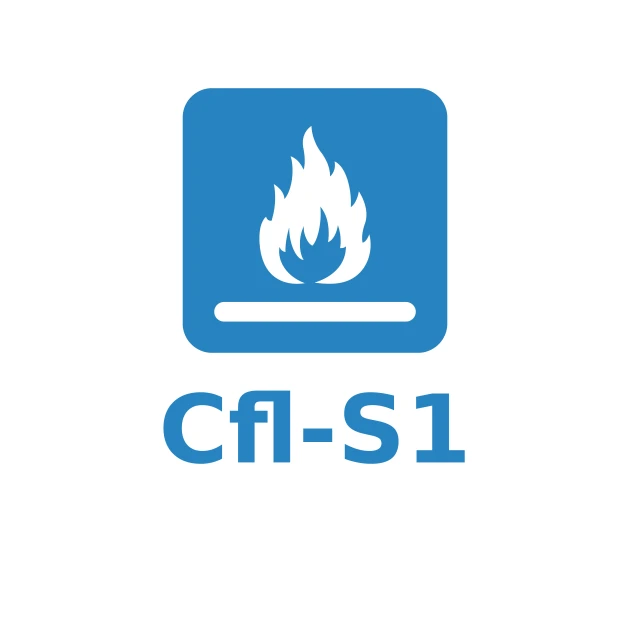 Fire Class Cfl-s1 Surcharge von WARCO im Farbdesign  mit den Abmessungen DZ 1,5 cm. Produktfoto von Artikel 7016 in der Aufsicht von schräg vorne.