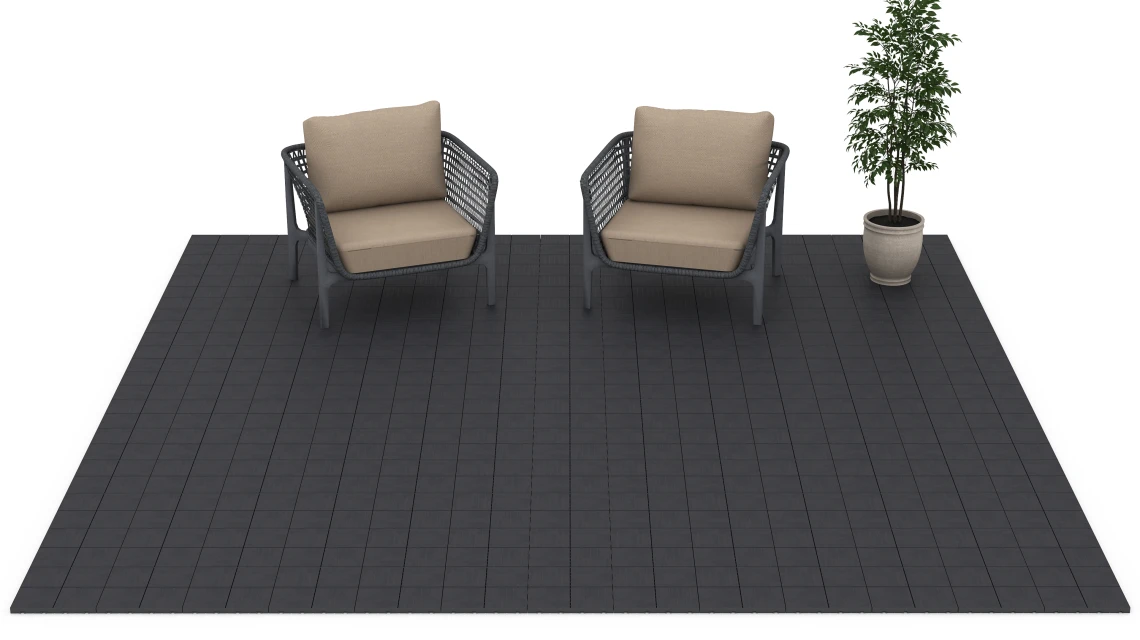 Beispielhafte Verlegung für den Artikel 6347 von WARCO - Mozaika – Terasové dlaždice, Farbton Bridlica in der Abmessung 30 x 30 x 2 cm.