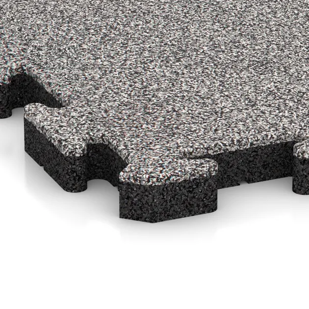 Detailaufnahme der Randausprägung von WARCO-Produkt 5942, Exteriérová eventová dlaždica, Format 500 x 500 x 40 mm, Farbe Šedý melange.