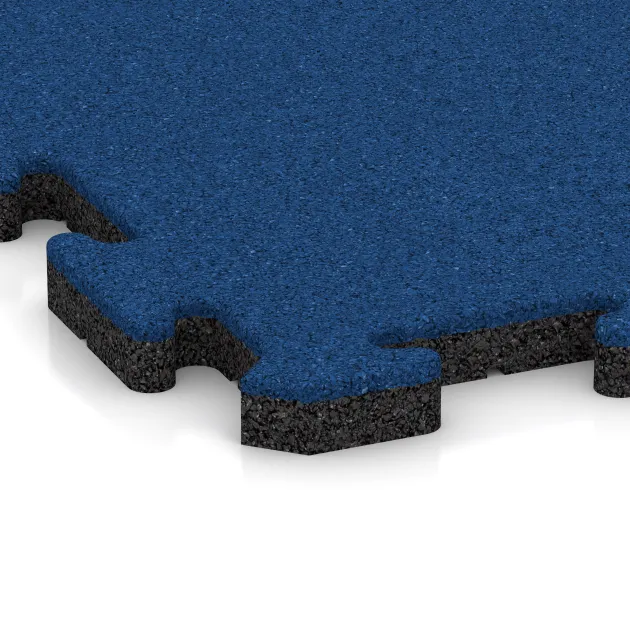 Detailaufnahme der Randausprägung von WARCO-Produkt 5810, Fitness Ochranná Podložka, Format 1000 x 1000 x 30 mm, Farbe Chagall modrá.
