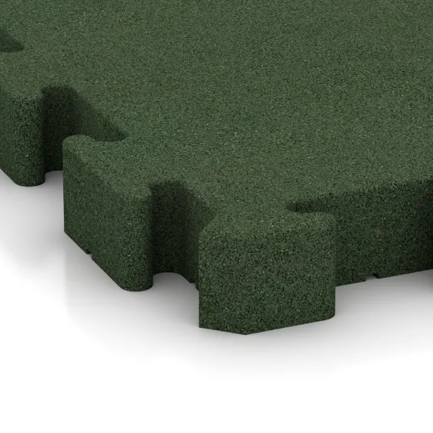Detailaufnahme der Randausprägung von WARCO-Produkt 3194, Fitness Ochranná Podložka, Format 500 x 500 x 60 mm, Farbe Trávová zelená.