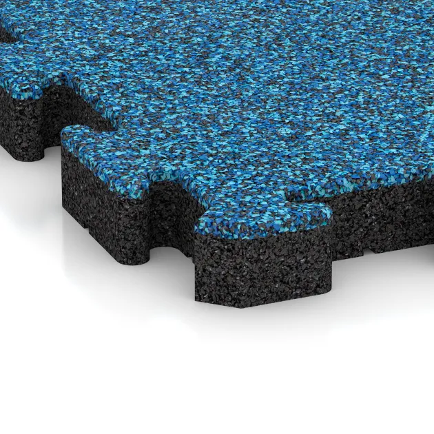 Detailaufnahme der Randausprägung von WARCO-Produkt 4155, Športová gumová podlaha, Format 500 x 500 x 50 mm, Farbe Atlantic.