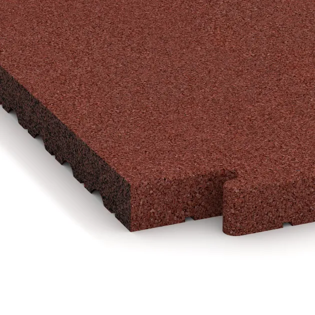 Detailaufnahme der Randausprägung von WARCO-Produkt 5167, Rohová doska HD, Format 485 x 485 x 40 mm, Farbe Cihlovo červená.
