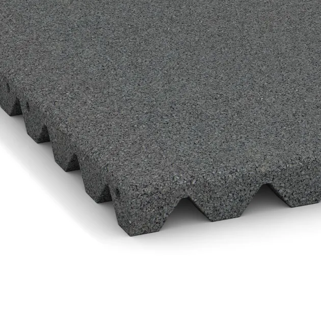 Detailaufnahme der Randausprägung von WARCO-Produkt 0619, Ochranná stenová doska, Format 500 x 500 x 40 mm, Farbe Šedý bridlica.