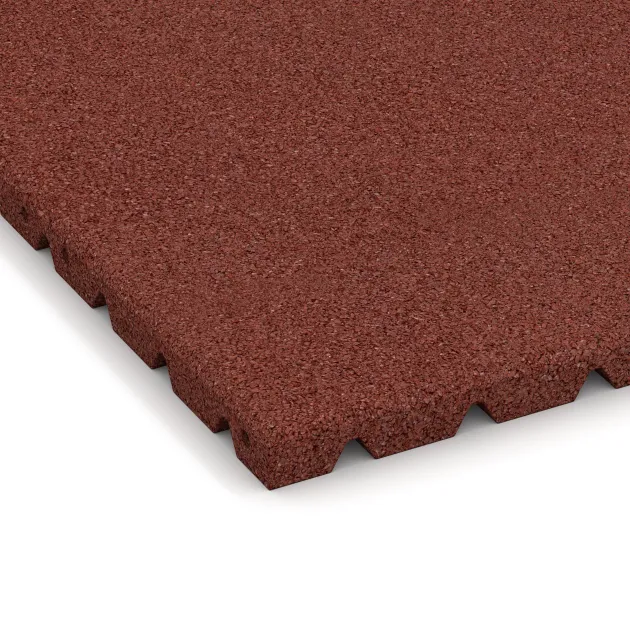 Detailaufnahme der Randausprägung von WARCO-Produkt 0569, Ochranná stenová doska, Format 500 x 500 x 30 mm, Farbe Cihlovo červená.
