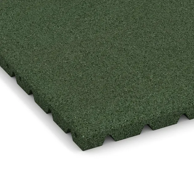 Detailaufnahme der Randausprägung von WARCO-Produkt 0570, Ochranná stenová doska, Format 500 x 500 x 30 mm, Farbe Trávová zelená.
