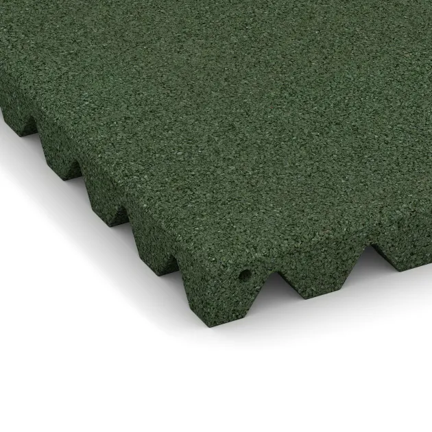 Detailaufnahme der Randausprägung von WARCO-Produkt 0656, Ochranná stenová doska, Format 500 x 500 x 45 mm, Farbe Trávová zelená.