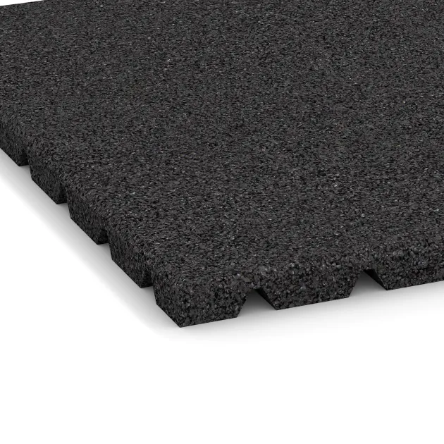 Detailaufnahme der Randausprägung von WARCO-Produkt 0526, Ochranná stenová doska, Format 500 x 500 x 25 mm, Farbe Antracit.