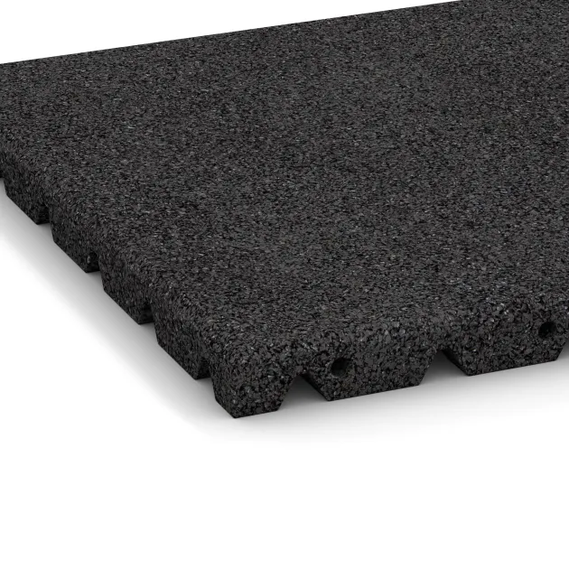 Detailaufnahme der Randausprägung von WARCO-Produkt 0514, Terasová dlaždica 3 cm, Format 400 x 400 x 30 mm, Farbe Antracit.