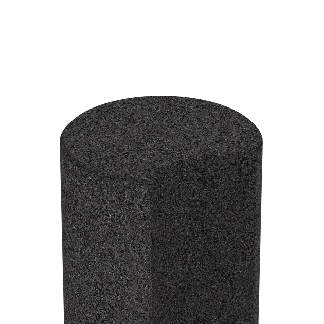 Detailaufnahme der Randausprägung von WARCO-Produkt 2560, Gumová palisáda, Format ø 250 x 600 mm, Farbe Antracit.