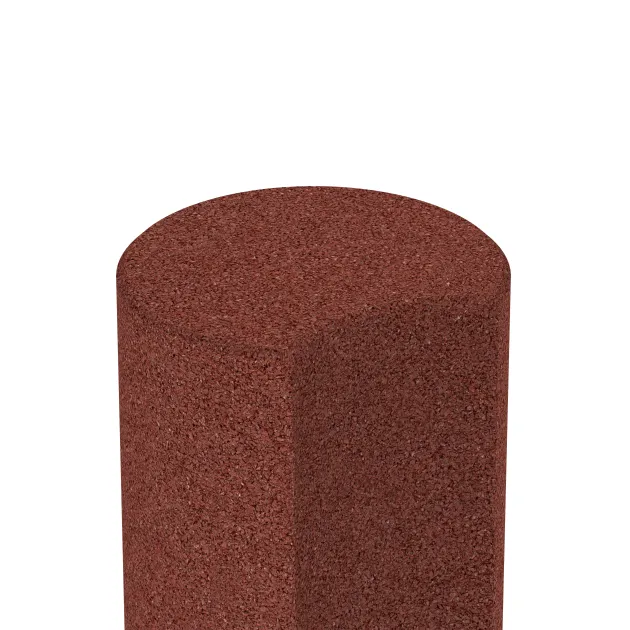 Detailaufnahme der Randausprägung von WARCO-Produkt 2561, Gumová palisáda, Format ø 250 x 800 mm, Farbe Cihlovo červená.