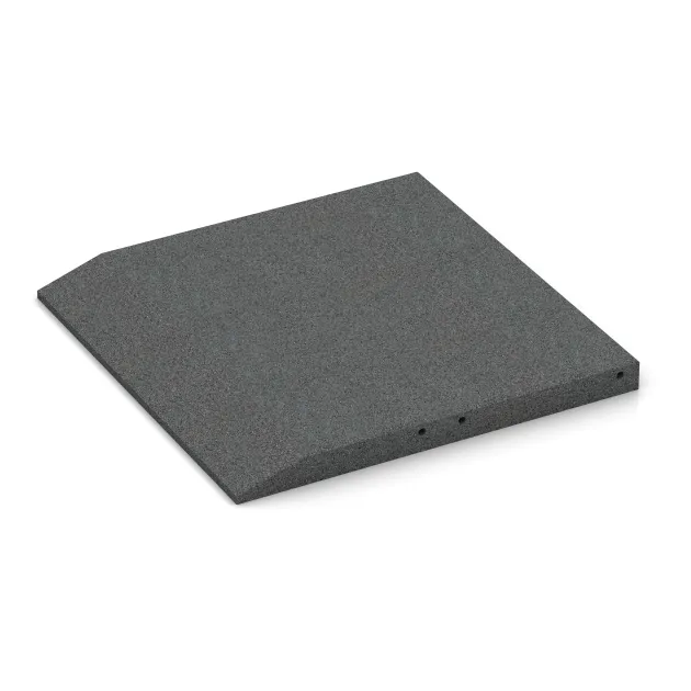 Detailaufnahme der Randausprägung von WARCO-Produkt 0430, Edge tile (one chamfered side), Format 500 x 500 x 40 mm, Farbe Šedý bridlica.