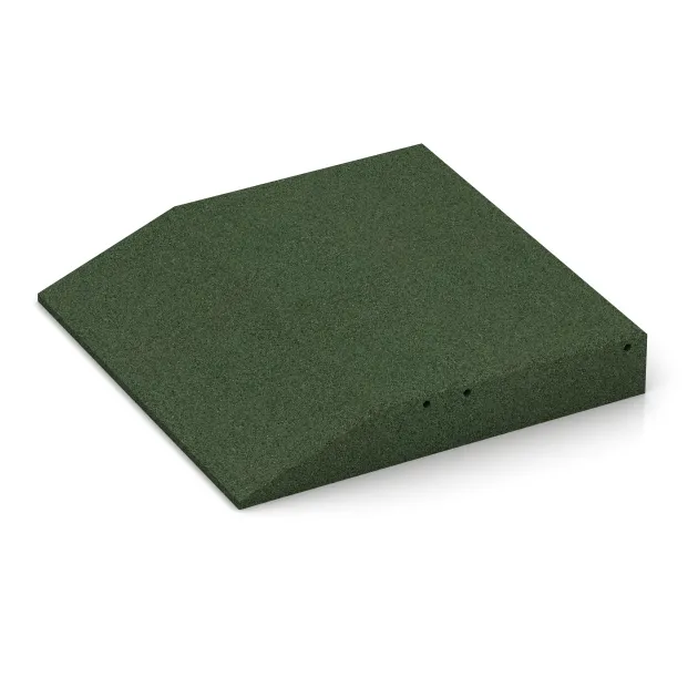 Detailaufnahme der Randausprägung von WARCO-Produkt 0453, Edge tile (one chamfered side), Format 500 x 500 x 80 mm, Farbe Trávová zelená.