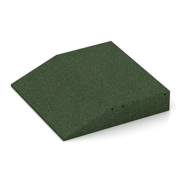 Detailaufnahme der Randausprägung von WARCO-Produkt 0459, Edge tile (one chamfered side), Format 500 x 500 x 100 mm, Farbe Trávová zelená.