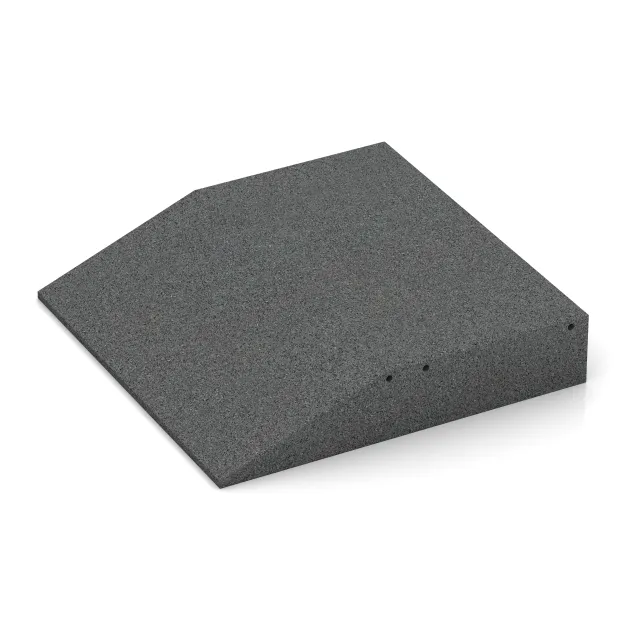 Detailaufnahme der Randausprägung von WARCO-Produkt 0460, Edge tile (one chamfered side), Format 500 x 500 x 100 mm, Farbe Šedý bridlica.