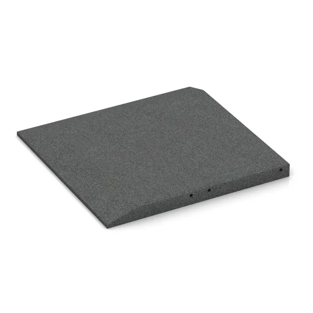 Detailaufnahme der Randausprägung von WARCO-Produkt 0472, Corner tile (two chamfered sides), Format 500 x 500 x 40 mm, Farbe Šedý bridlica.