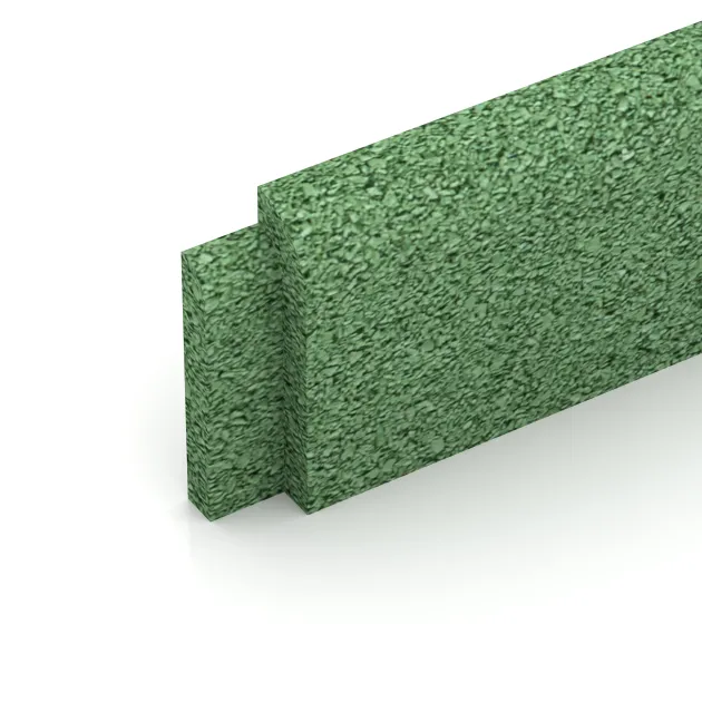 Detailaufnahme der Randausprägung von WARCO-Produkt 4295, Wall protection - skirting board, Format 750 x 80 x 20 mm, Farbe Bledozelená.