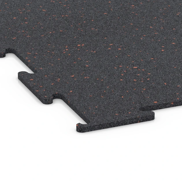 Detailaufnahme der Randausprägung von WARCO-Produkt 6450, Športová podlaha Kompakt, Format 100 × 100 × 0,8 cm, Farbe Ľahko červené posypané.