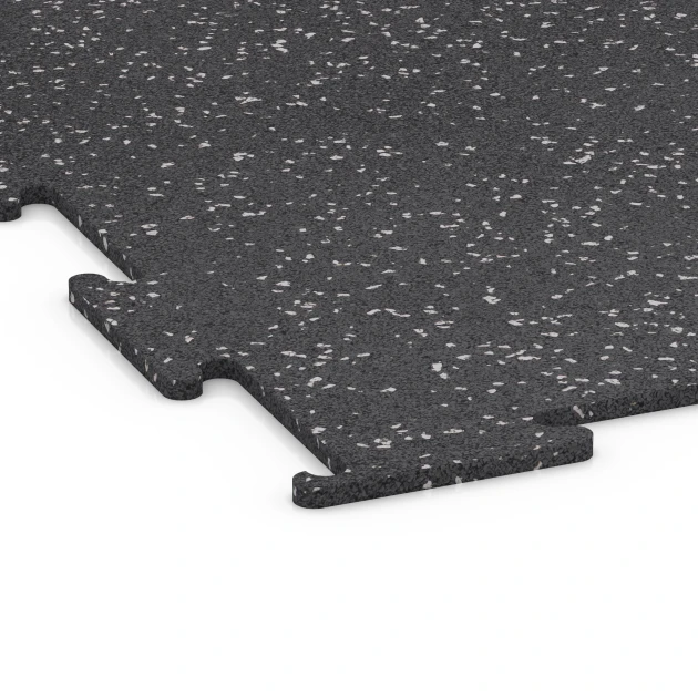 Detailaufnahme der Randausprägung von WARCO-Produkt 6452, Športová podlaha Kompakt, Format 100 × 100 × 0,8 cm, Farbe Lehko sivá posypaná.