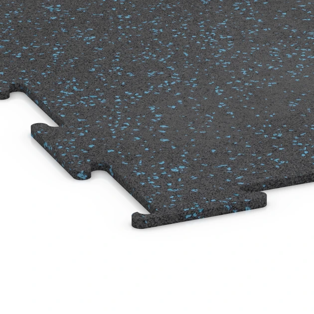 Detailaufnahme der Randausprägung von WARCO-Produkt 6457, Športová podlaha Kompakt, Format 50 × 50 × 0,8 cm, Farbe Ľahko modro posypaná.