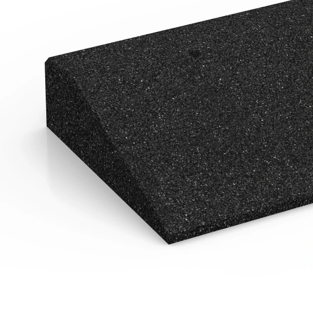 Detailaufnahme der Randausprägung von WARCO-Produkt 6601, Nájazd na prah, Format 100 × 25 cm | 1 < 8 cm, Farbe Antracit.