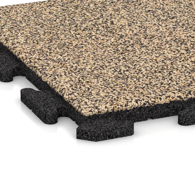 Detailaufnahme der Randausprägung von WARCO-Produkt 5456, Stair covering, Format 500 x 500 x 30 mm, Farbe Travertín.