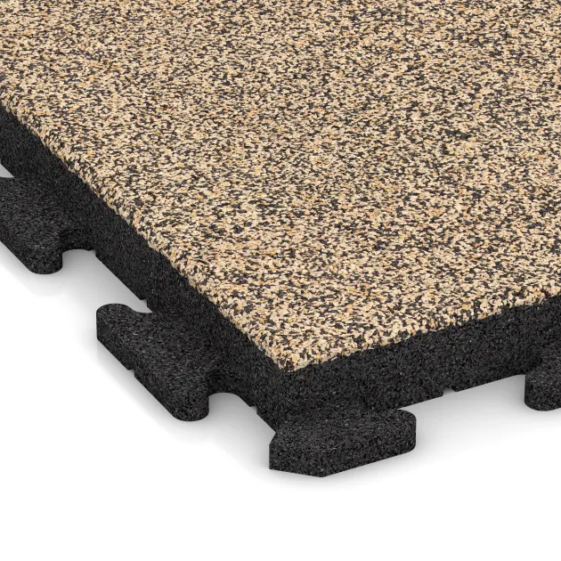 Detailaufnahme der Randausprägung von WARCO-Produkt 1416, Terasa dlaždica Classic, Format 500 x 500 x 50 mm, Farbe Travertín.