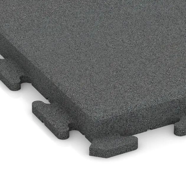 Detailaufnahme der Randausprägung von WARCO-Produkt 1493, Fitness gumové dlaždice Classic, Format 500 x 500 x 50 mm, Farbe Šedý bridlica.
