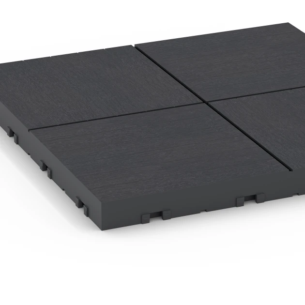 Detailaufnahme der Randausprägung von WARCO-Produkt 6347, Mozaika – Terasové dlaždice, Format 30 x 30 x 2 cm, Farbe Bridlica.