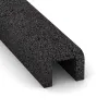 Detailaufnahme der Randausprägung von WARCO-Produkt 2590, Rubber Kerb Cap, Format 1000 x 100 x 100 x 60 mm, Farbe Antracit.