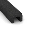 Detailaufnahme der Randausprägung von WARCO-Produkt 2584, Rubber Kerb Cap, Format 1000 x 100 x 100 x 50 mm, Farbe Antracit.