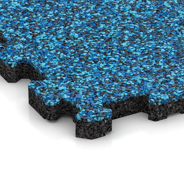 Detailaufnahme der Randausprägung von WARCO-Produkt 6098, Bezšpárová športová plocha, Format 30,6 x 30,6 x 2 cm | 0,094 m², Farbe Atlantik.