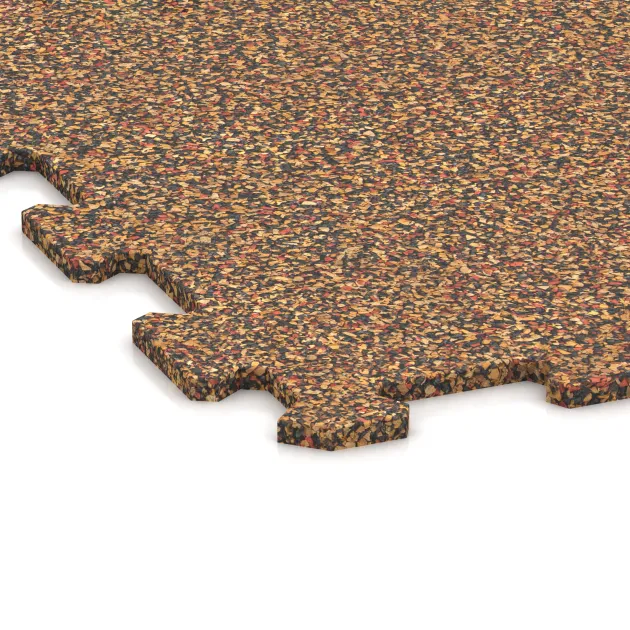 Detailaufnahme der Randausprägung von WARCO-Produkt 1023, Športová podlaha Kompakt, Format 970 x 970 x 8 mm, Farbe Terra Cotta.