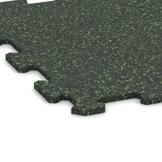 Detailaufnahme der Randausprägung von WARCO-Produkt 0885, Športová podlaha Kompakt, Format 485 x 485 x 8 mm, Farbe Anglická tráva.