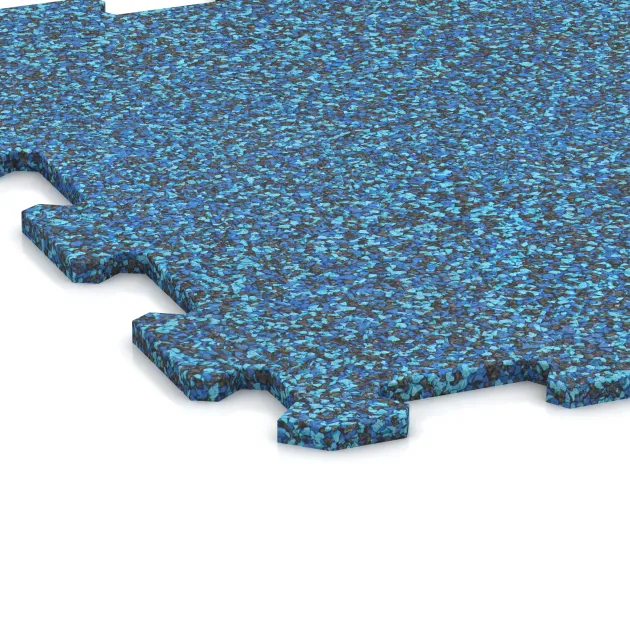 Detailaufnahme der Randausprägung von WARCO-Produkt 0892, Športová podlaha Kompakt, Format 485 x 485 x 8 mm, Farbe Atlantic.