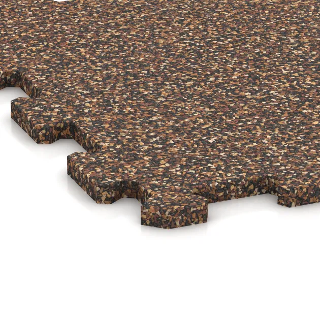 Detailaufnahme der Randausprägung von WARCO-Produkt 0963, Športová podlaha Kompakt, Format 485 x 485 x 16 mm, Farbe Kôra a Basto.