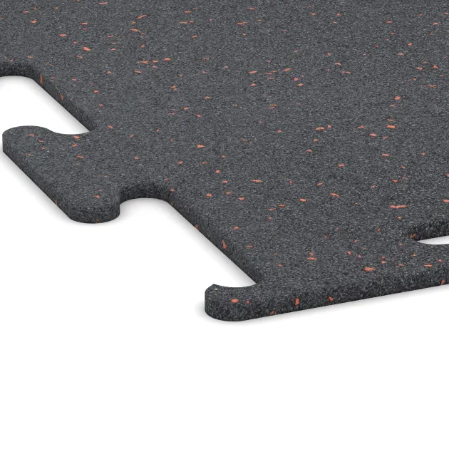 Detailaufnahme der Randausprägung von WARCO-Produkt 3753, Športová podlaha Fitness Performance Elite, Format , Farbe Ľahko červené posypané.