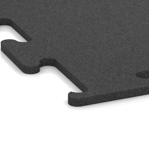 Detailaufnahme der Randausprägung von WARCO-Produkt 3747, Športová podlaha Fitness Performance Elite, Format , Farbe Antracit.
