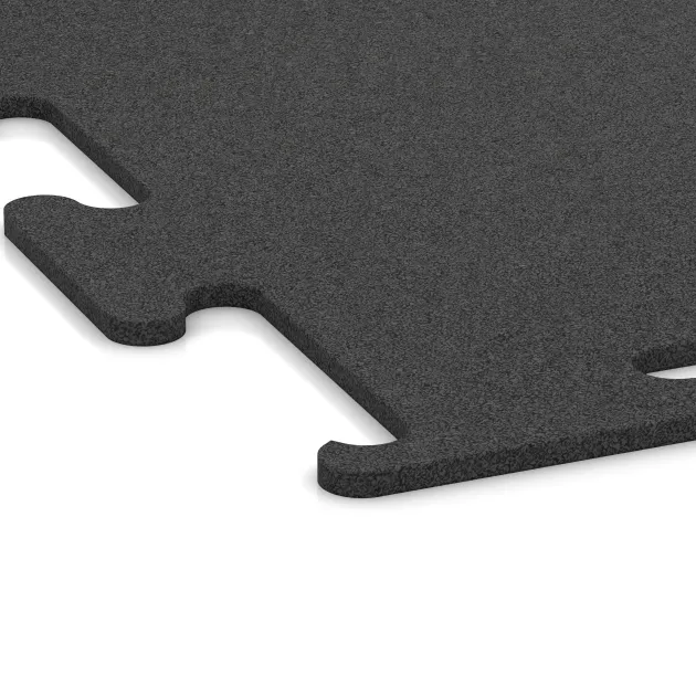 Detailaufnahme der Randausprägung von WARCO-Produkt 3749, Športová podlaha Fitness Performance Elite, Format , Farbe Antracit.
