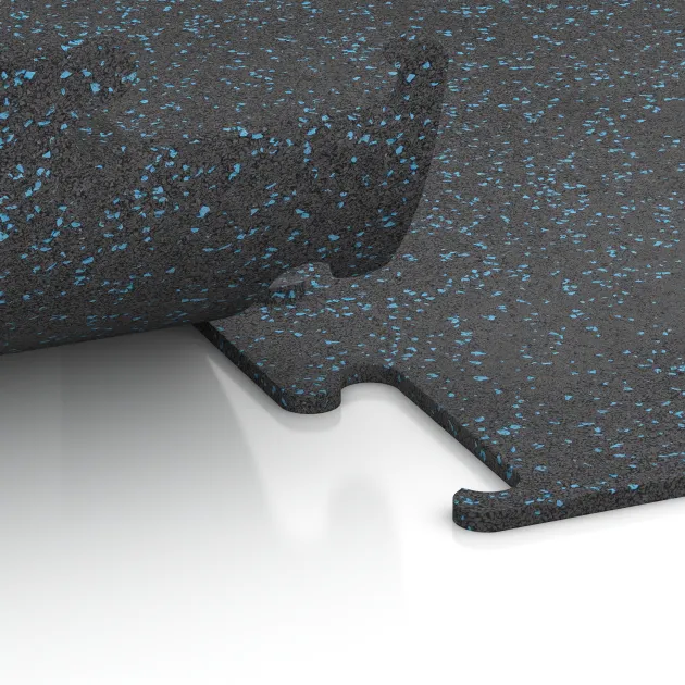 Detailaufnahme der Randausprägung von WARCO-Produkt 3766, Športová podlaha Fitness Performance Elite, Format , Farbe Ľahko modro posypaná.