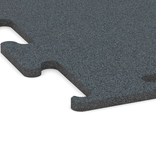 Detailaufnahme der Randausprägung von WARCO-Produkt 6165, Športová podlaha Fitness Performance Elite, Format 50 x 50 x 1,5 cm | 0,25 m², Farbe Papraďová zelená.