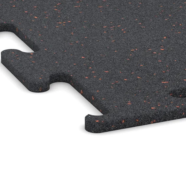 Detailaufnahme der Randausprägung von WARCO-Produkt 3769, Športová podlaha Fitness Performance Elite, Format , Farbe Ľahko červené posypané.