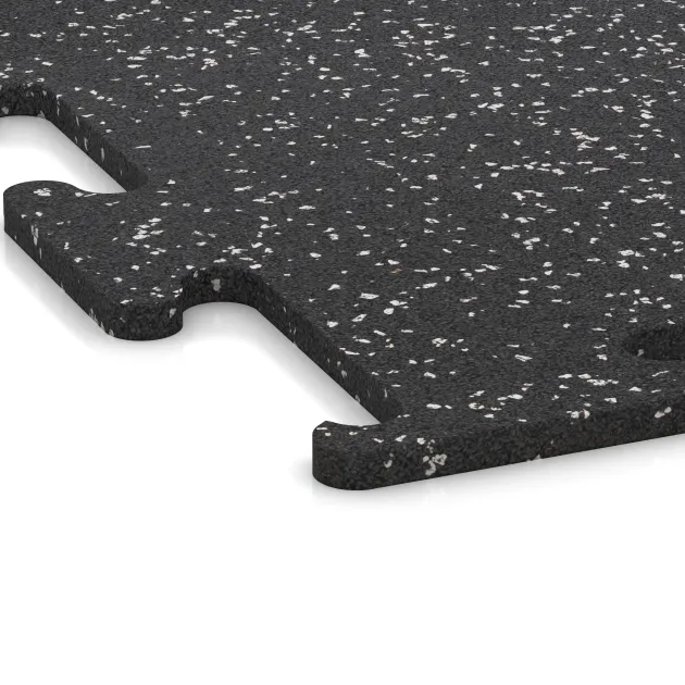 Detailaufnahme der Randausprägung von WARCO-Produkt 3780, Športová podlaha Fitness Performance Elite, Format , Farbe Lehko sivá posypaná.