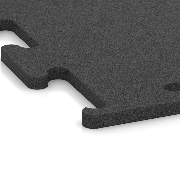Detailaufnahme der Randausprägung von WARCO-Produkt 3751, Športová podlaha Fitness Performance Elite, Format , Farbe Antracit.