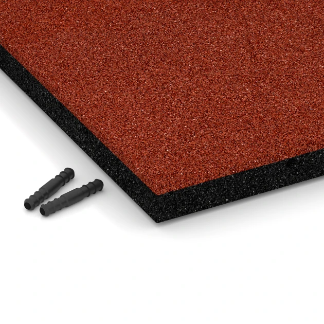 Detailaufnahme der Randausprägung von WARCO-Produkt 6254, Dopadová dlaždica – 140 cm, Format 50 x 50 x 4 cm, Farbe Cihlová červená.