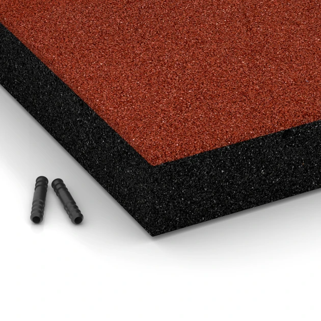 Detailaufnahme der Randausprägung von WARCO-Produkt 6272, Dopadová dlaždica – 230 cm, Format 50 x 50 x 8 cm, Farbe Cihlová červená.