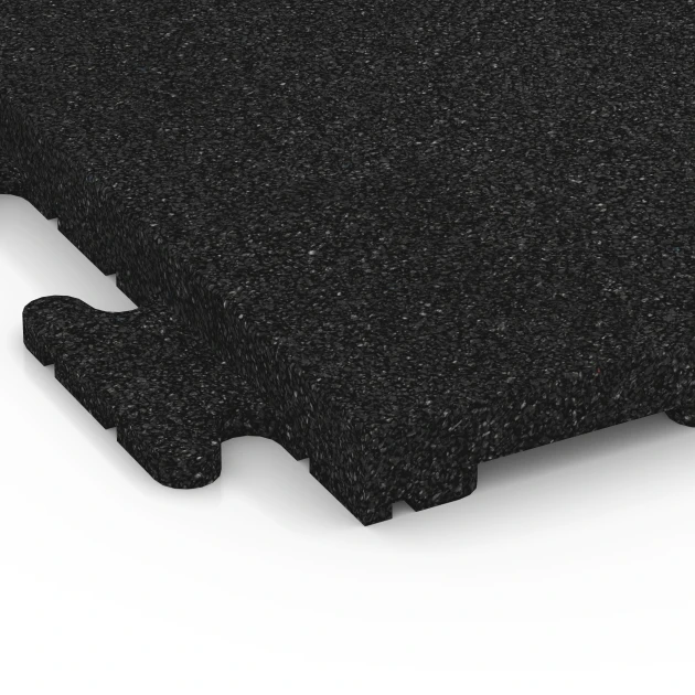 Detailaufnahme der Randausprägung von WARCO-Produkt 6190, Fitness podlahová dlaždica Classic, Format 50 x 50 x 3 cm | 0,25 m², Farbe Antracit.
