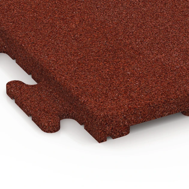 Detailaufnahme der Randausprägung von WARCO-Produkt 6976, Fitness podlahová dlaždica Classic, Format 50 x 50 x 3 cm | 0,25 m², Farbe Cihlová červená.