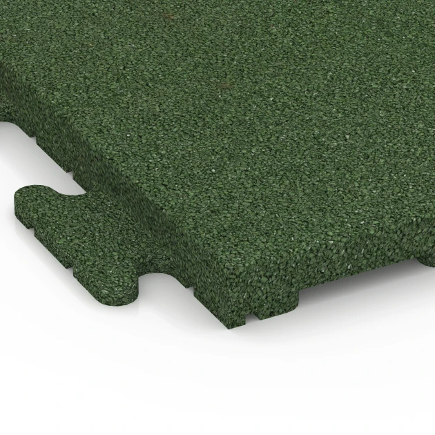 Detailaufnahme der Randausprägung von WARCO-Produkt 7054, Gumová dlažba Linea, Format 50 x 50 x 3 cm | 0,25 m², Farbe Trávovo zelená.